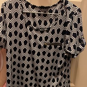 Dress shirt navy blue & white